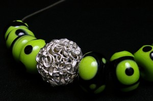 Art Clay Silver and lampwork beads by Inge Verbruggen 